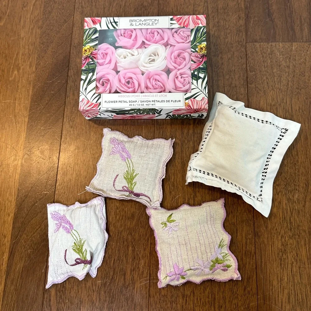 Fragrant Home Bundle - Lavender Sachets and Rose-Shaped Soap